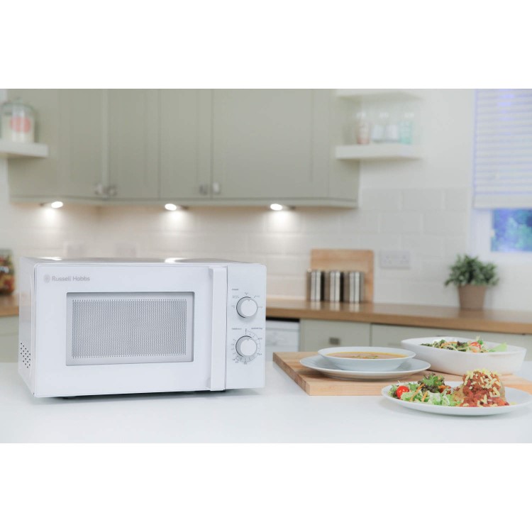 Russell Hobbs RHM2077 20L 800W Freestanding Manual Microwave in White
