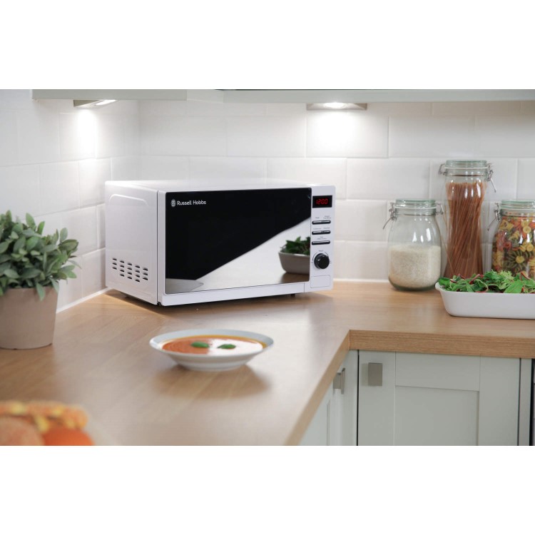 GRADE A2 - Russell Hobbs RHM2079A 20L 800W Aura Freestanding Digital Microwave in White