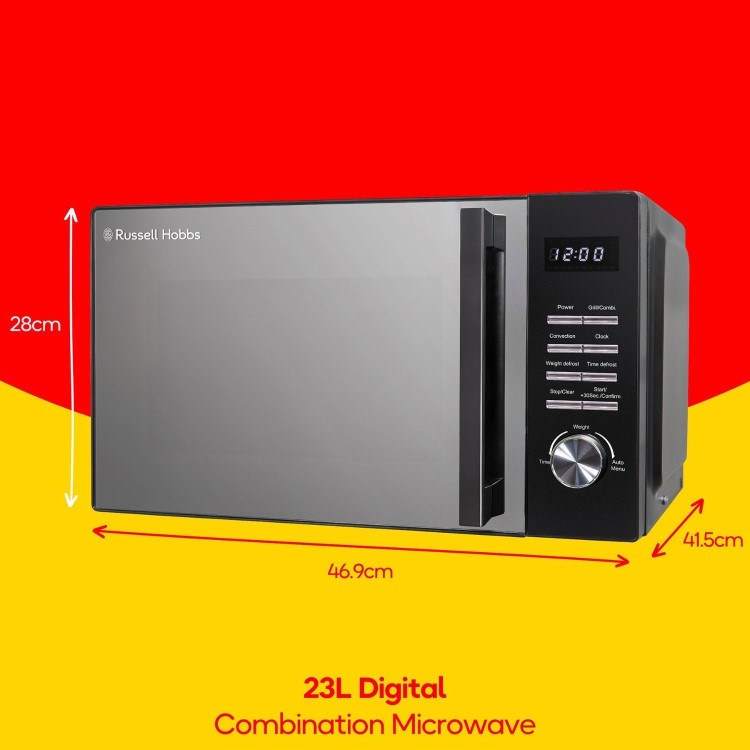 Russell Hobbs RHM2346B Black Digital Microwave – 23L 800W Microwave with Auto Cook & Modern Touch Controls