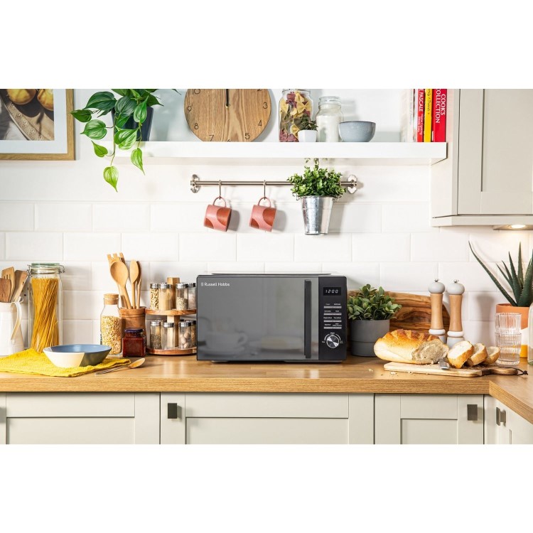 Russell Hobbs RHM2346B Black Digital Microwave – 23L 800W Microwave with Auto Cook & Modern Touch Controls