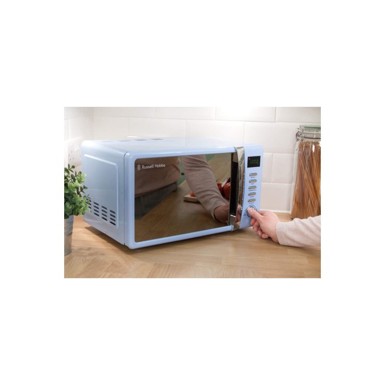 GRADE A1 - Russell Hobbs RHMD702BL 17 L Pastel Blue Digital Microwave Oven
