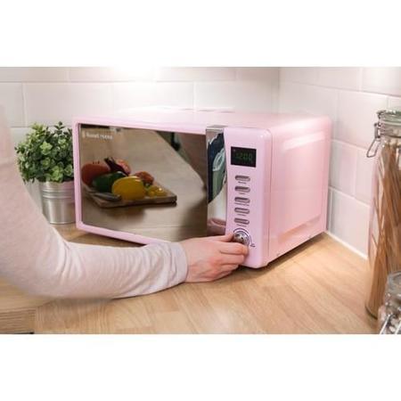 Russell Hobbs RHMD702PK 17L 700W Freestanding Digital Microwave in Pastel Pink