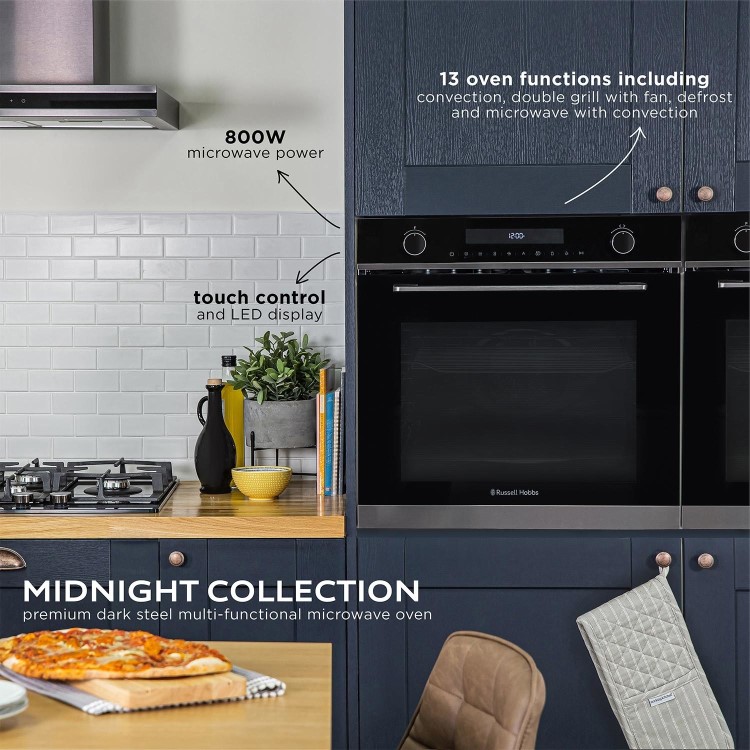 Russell Hobbs RHMEO7202DS Electric Single Oven & Microwave - Black