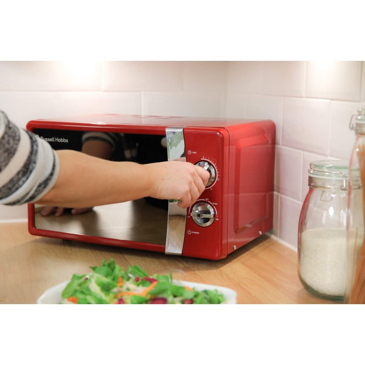 GRADE A1 - Russell Hobbs RHMM701R Colours 17 L Red Manual Microwave Oven
