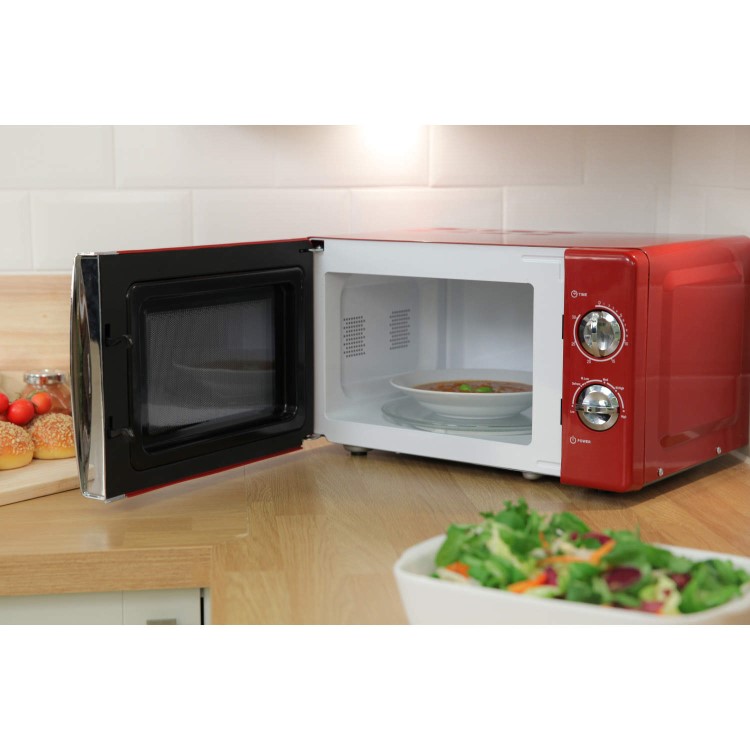 GRADE A1 - Russell Hobbs RHMM701R Colours 17 L Red Manual Microwave Oven
