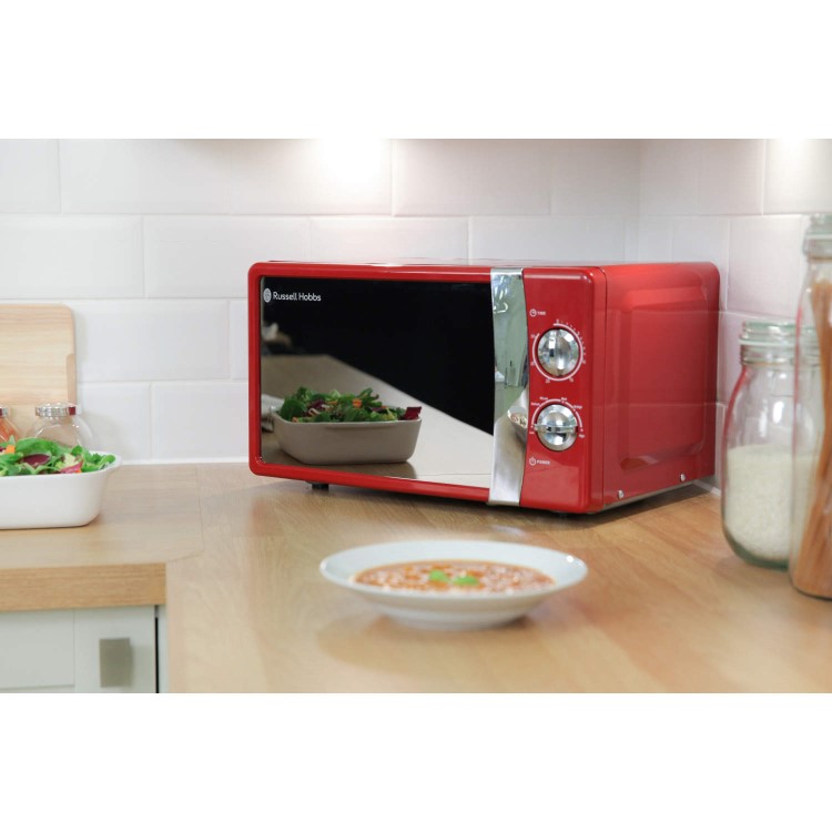 GRADE A1 - Russell Hobbs RHMM701R Colours 17 L Red Manual Microwave Oven