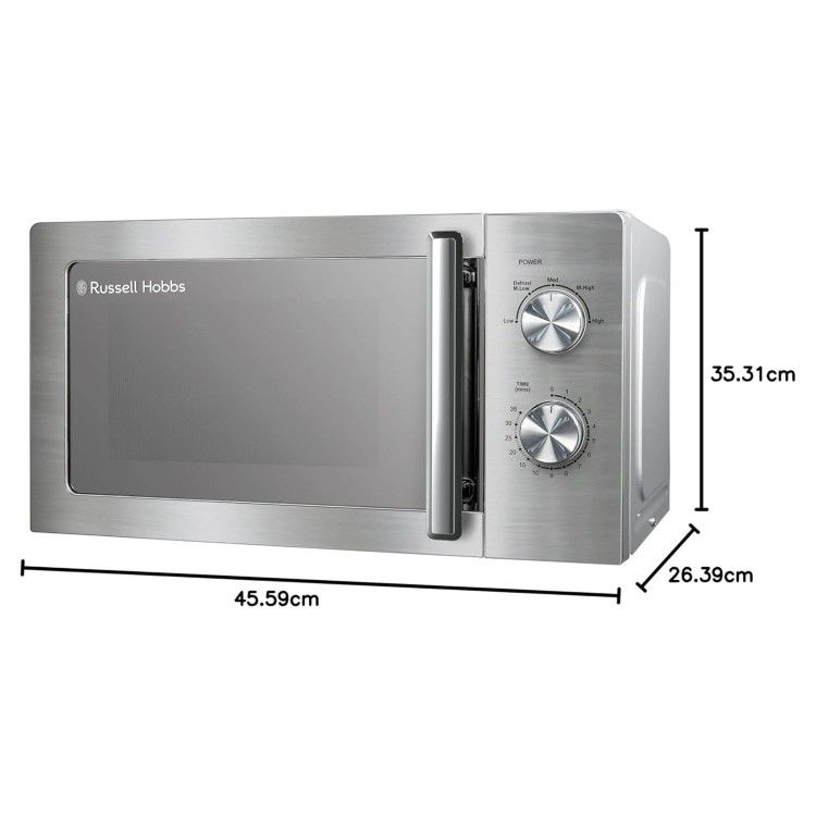 Russell Hobbs RHMM827SS 20L Freestanding Solo Microwave Oven - Stainless Steel