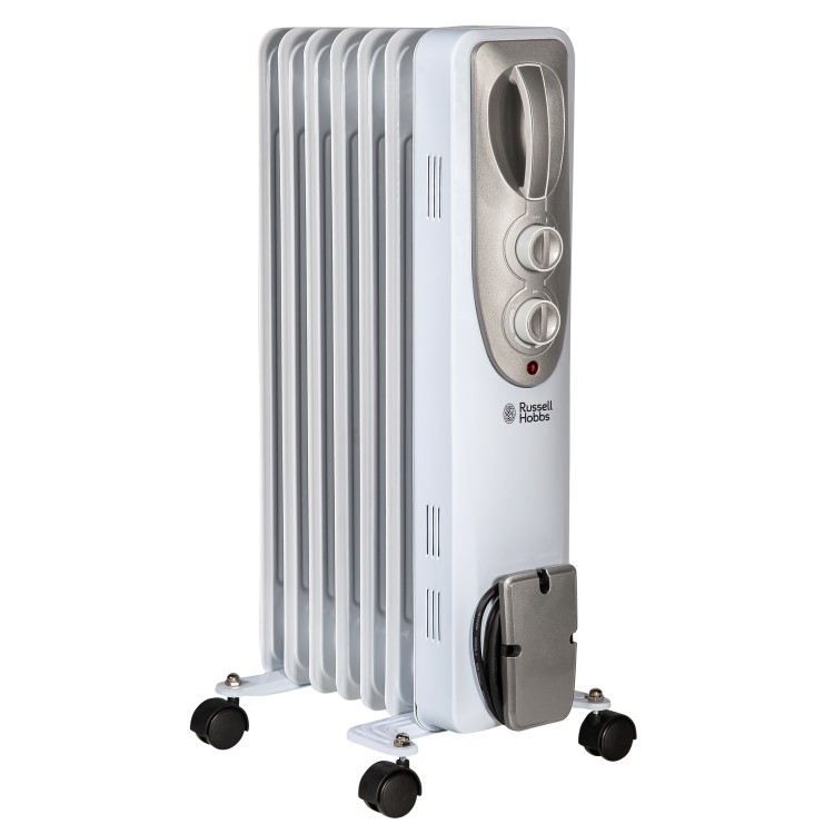 Russell Hobbs 1.5KW 7 fin  Oil Filled Radiator with 3  Heat Setting and Thermostatic Controls