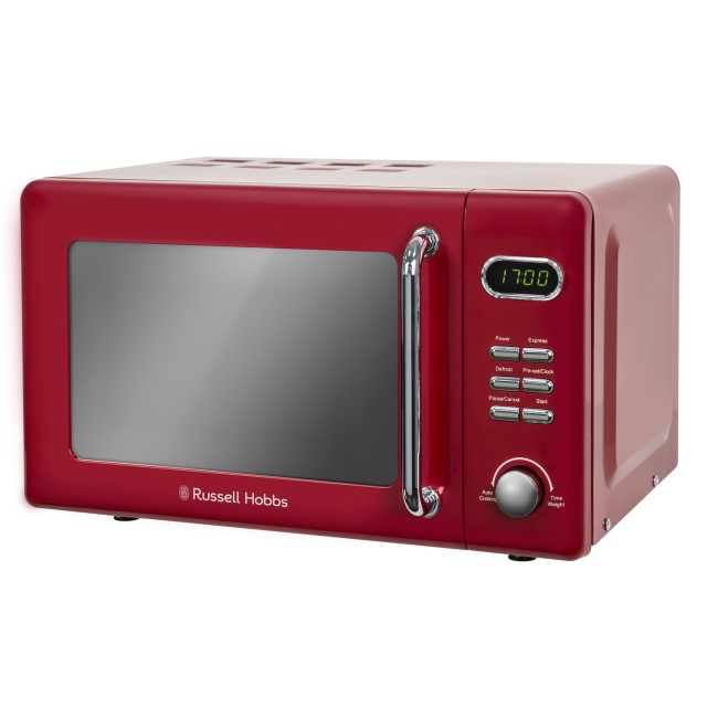 Russell Hobbs RHRETMD706R 17L 700W Retro Design Freestanding Digital Microwave in Red