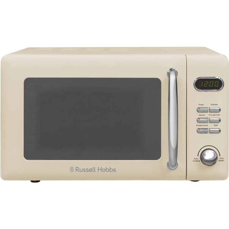 Russell Hobbs RHRETMD806C Retro 17 Litre 800 Watt Digital Freestanding Microwave - Cream