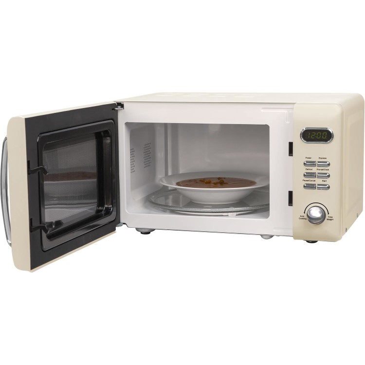 Russell Hobbs RHRETMD806C Retro 17 Litre 800 Watt Digital Freestanding Microwave - Cream