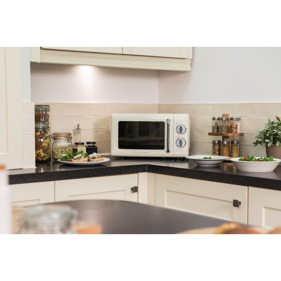 Russell Hobbs RHRETMM705C Retro 17L Microwave Oven Cream Appliances