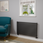 Sorrento Midnight Black Oval Designer Radiator 590x1000mm Single Panel 2420 BTU