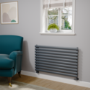 Sorrento Dark Grey Anthracite Oval Designer Radiator 590x1000mm Single Panel 2420 BTU