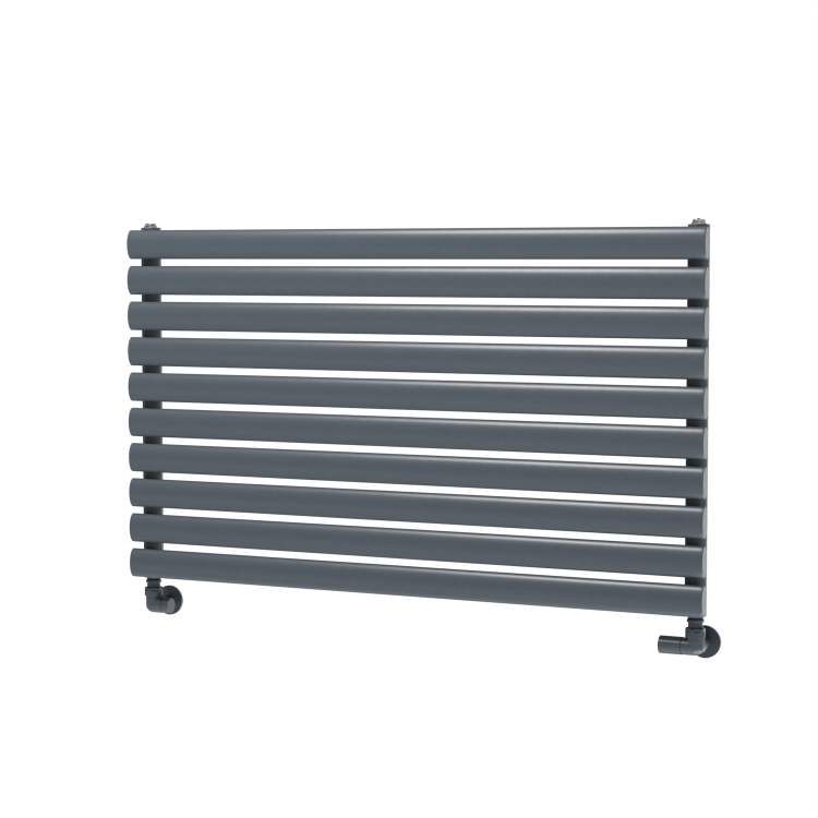 Sorrento Dark Grey Anthracite Oval Designer Radiator 590x1000mm Single Panel 2420 BTU