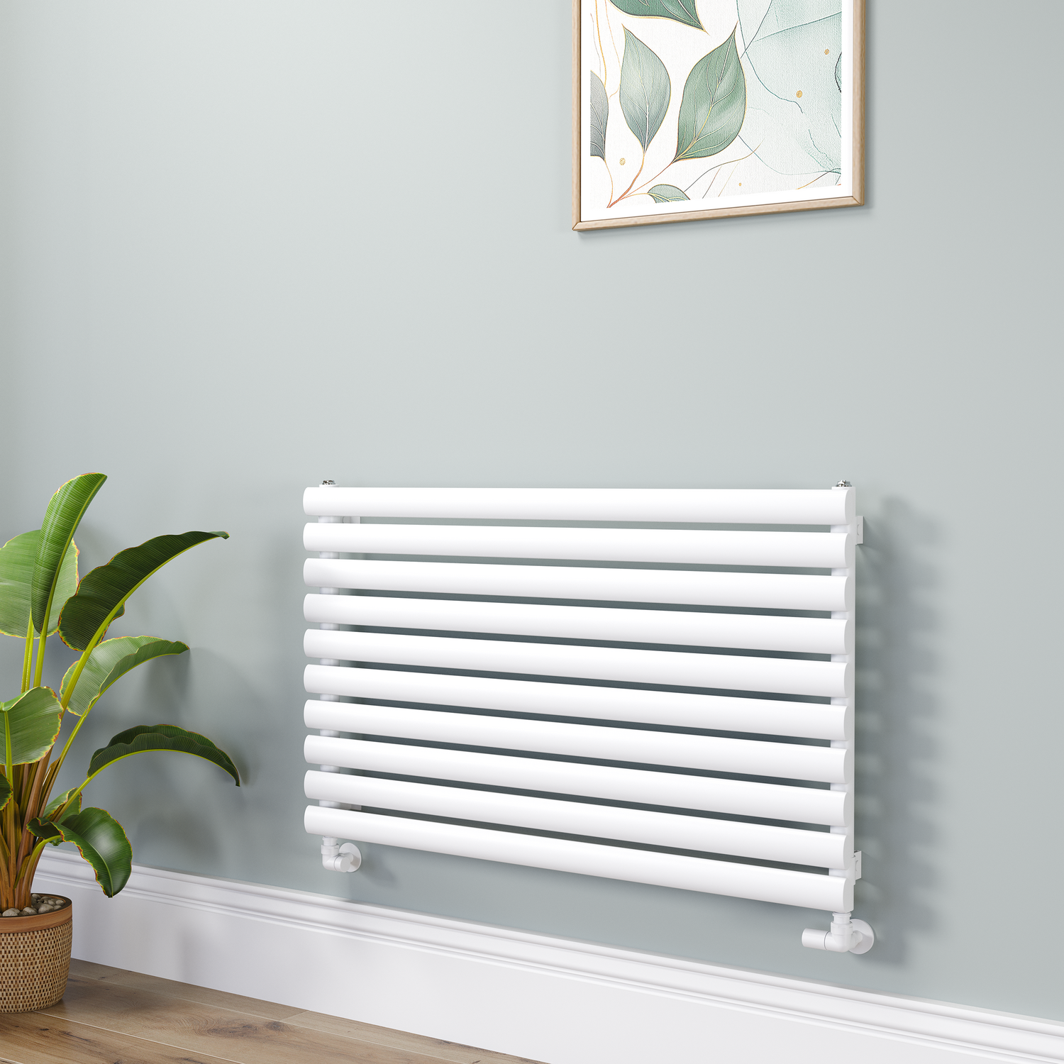 Sorrento  Oval Designer Radiator 590X1000mm Single Panel 2420 Btu RHS10-1000-WCO