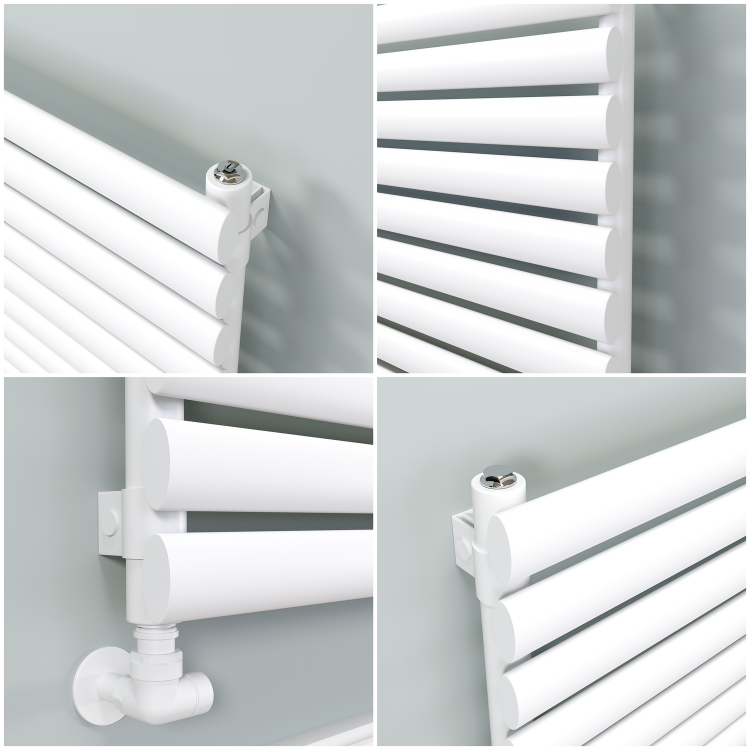 Sorrento White Oval Designer Radiator 590x1000mm Single Panel 2420 BTU