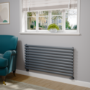 Sorrento Dark Grey Anthracite Oval Designer Radiator 590x1200mm Single Panel 2863 BTU