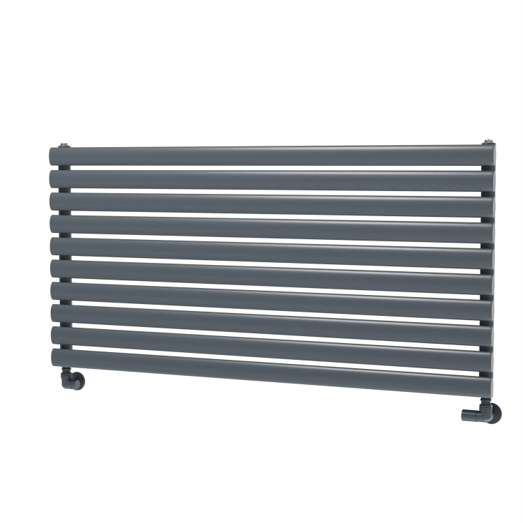 Sorrento Dark Grey Anthracite Oval Designer Radiator 590x1200mm Single Panel 2863 BTU