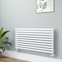 Sorrento White Oval Designer Radiator 590x1200mm Single Panel 2863 BTU