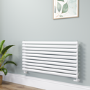 Sorrento White Oval Designer Radiator 590x1200mm Single Panel 2863 BTU