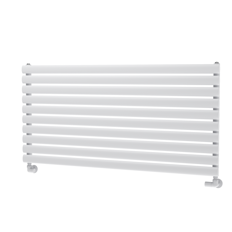Sorrento White Oval Designer Radiator 590x1200mm Single Panel 2863 BTU