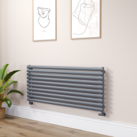 Sorrento Dark Grey Anthracite Oval Designer Radiator 590x1400mm Single Panel 3317 BTU