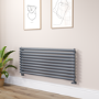 Sorrento Dark Grey Anthracite Oval Designer Radiator 590x1400mm Single Panel 3317 BTU