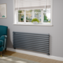 Sorrento Dark Grey Anthracite Oval Designer Radiator 590x1400mm Single Panel 3317 BTU