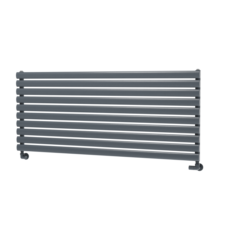 Sorrento Dark Grey Anthracite Oval Designer Radiator 590x1400mm Single Panel 3317 BTU