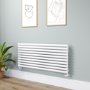 Sorrento White Oval Designer Radiator 590x1400mm Single Panel 3317 BTU