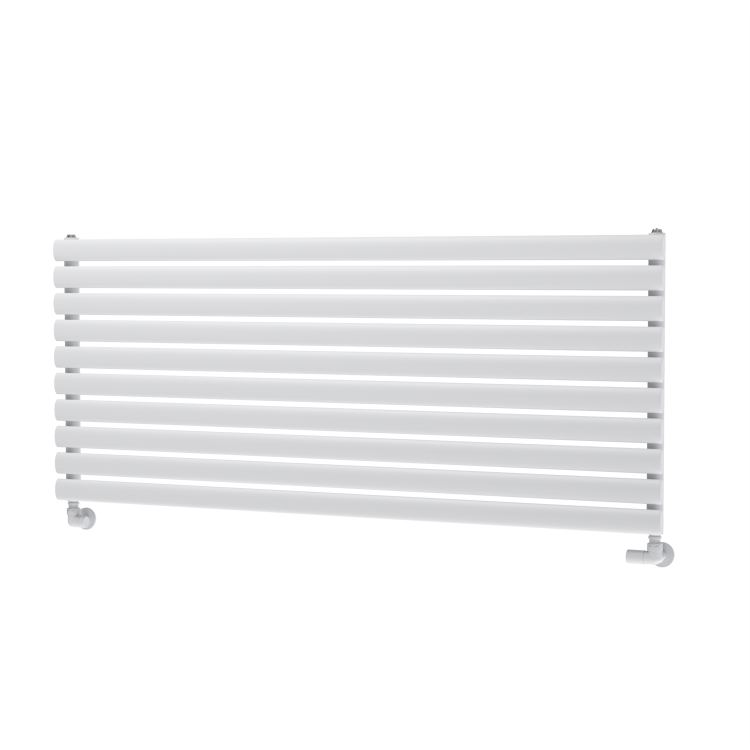 Sorrento White Oval Designer Radiator 590x1400mm Single Panel 3317 BTU