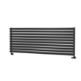 Sorrento Midnight Black Oval Designer Radiator 590x1600mm Single Panel 3782 BTU