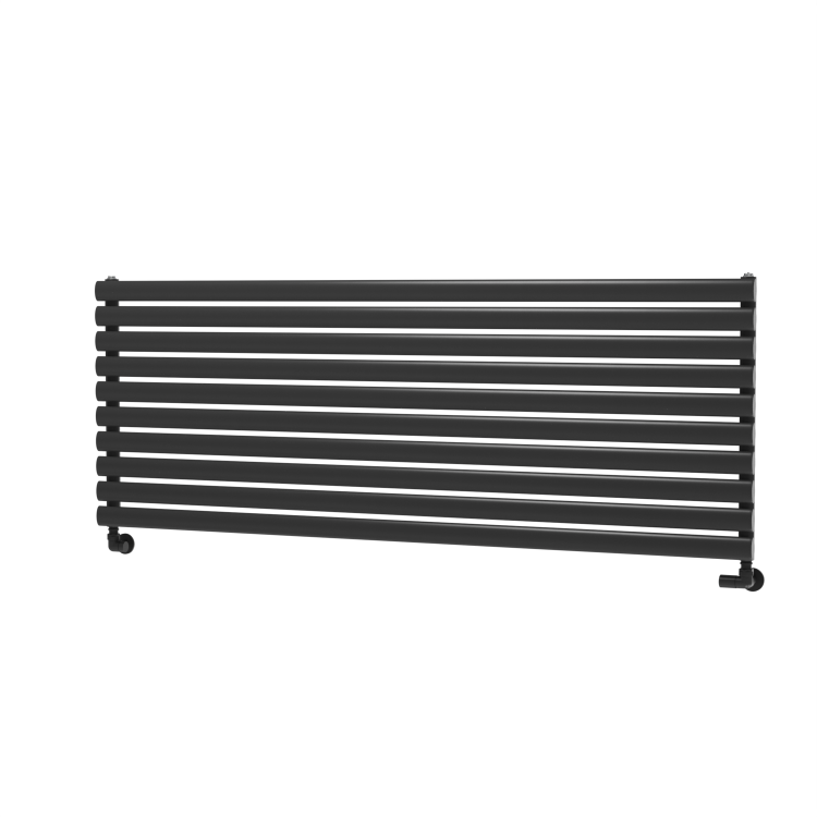 Sorrento Midnight Black Oval Designer Radiator 590x1600mm Single Panel 3782 BTU
