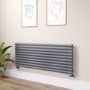 Sorrento Dark Grey Anthracite Oval Designer Radiator 590x1600mm Single Panel 3782 BTU