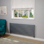 Sorrento Dark Grey Anthracite Oval Designer Radiator 590x1600mm Single Panel 3782 BTU
