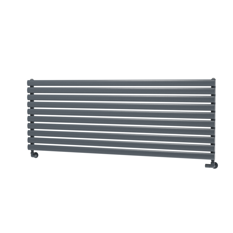 Sorrento Dark Grey Anthracite Oval Designer Radiator 590x1600mm Single Panel 3782 BTU