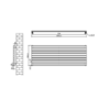 Sorrento White Oval Designer Radiator 590x1600mm Single Panel 3782 BTU
