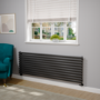 Sorrento Midnight Black Oval Designer Radiator 590x1800mm Single Panel 4256 BTU