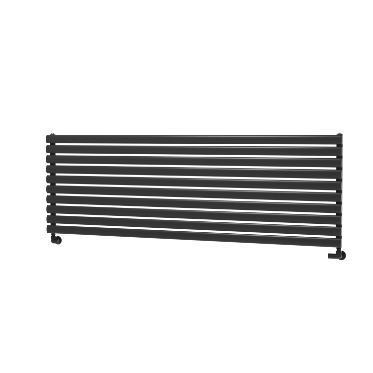 Sorrento Midnight Black Oval Designer Radiator 590x1800mm Single Panel 4256 BTU