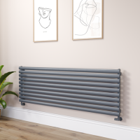 Sorrento Dark Grey Anthracite Oval Designer Radiator 590x1800mm Single Panel 4256 BTU