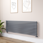 Sorrento Dark Grey Anthracite Oval Designer Radiator 590x1800mm Single Panel 4256 BTU