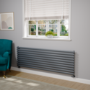 Sorrento Dark Grey Anthracite Oval Designer Radiator 590x1800mm Single Panel 4256 BTU