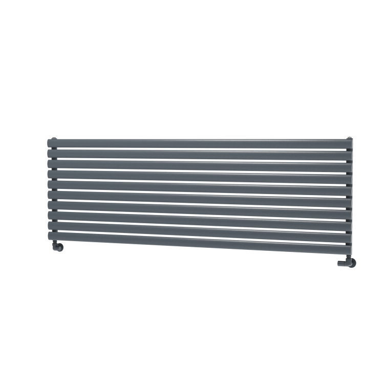 Sorrento Dark Grey Anthracite Oval Designer Radiator 590x1800mm Single Panel 4256 BTU