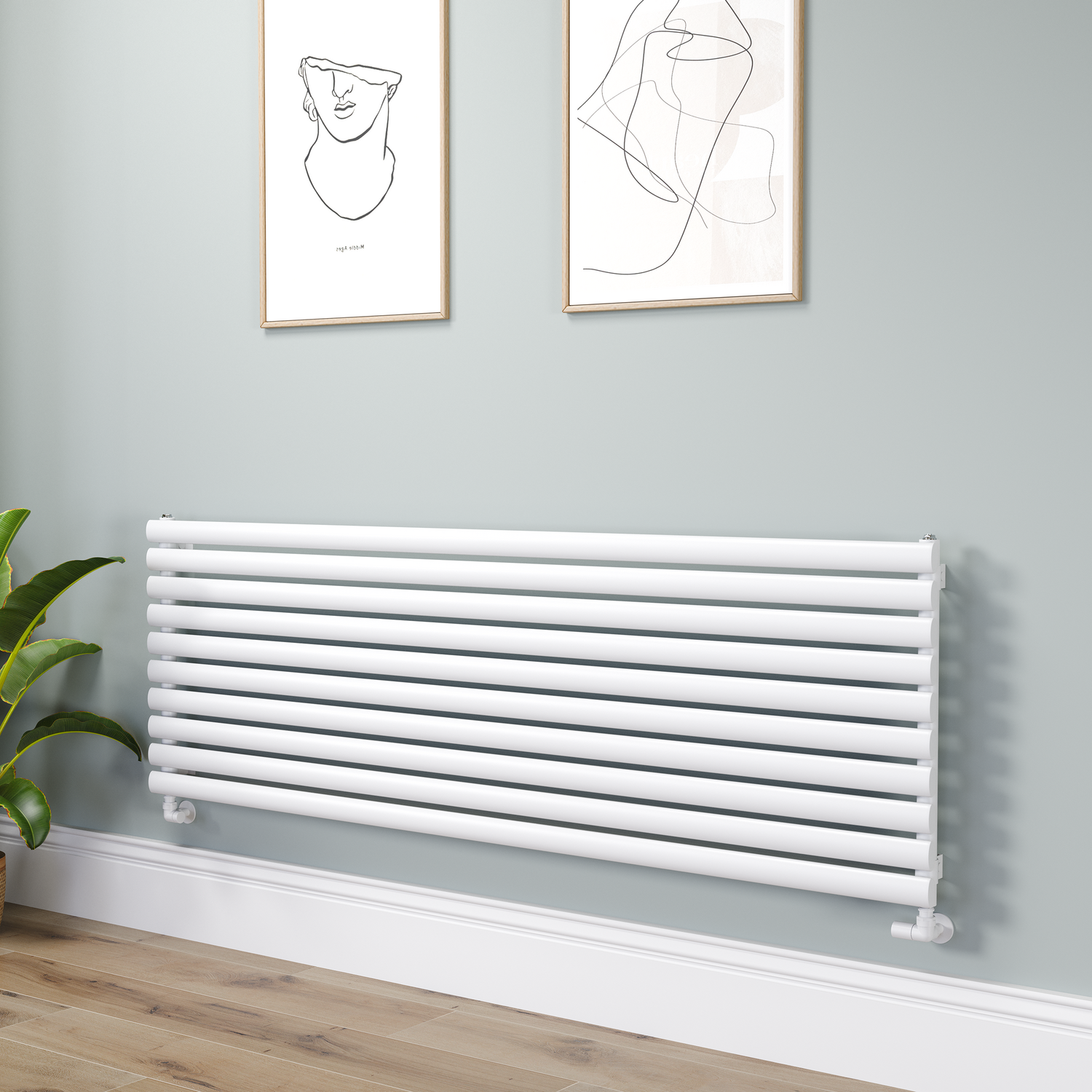 Sorrento  Oval Designer Radiator 590X1800mm Single Panel 4256 Btu RHS10-1800-WCO