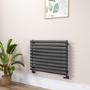 Sorrento Midnight Black Oval Designer Radiator 590x800mm Single Panel 1983 BTU