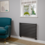 Sorrento Midnight Black Oval Designer Radiator 590x800mm Single Panel 1983 BTU