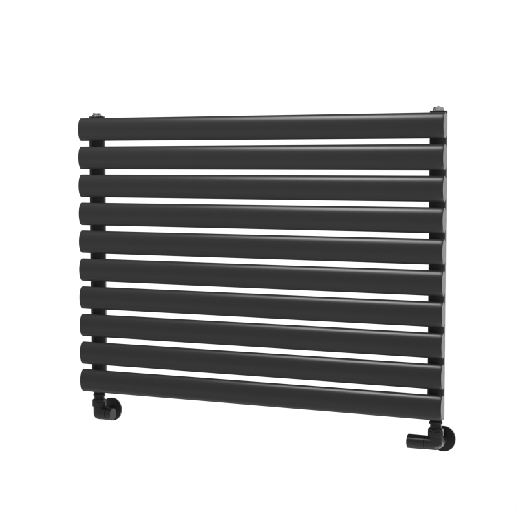 Sorrento Midnight Black Oval Designer Radiator 590x800mm Single Panel 1983 BTU