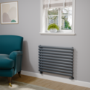 Sorrento Dark Grey Anthracite Oval Designer Radiator 590x800mm Single Panel 1983 BTU