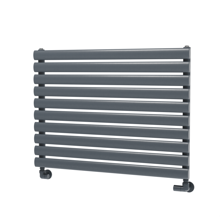 Sorrento Dark Grey Anthracite Oval Designer Radiator 590x800mm Single Panel 1983 BTU